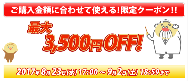 ご購入金額に合わせて使える!限定クーポン