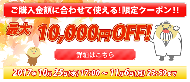 ご購入金額に合わせて使える!限定クーポン