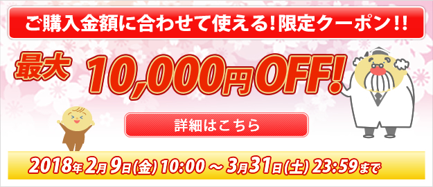 ご購入金額に合わせて使えるクーポン!