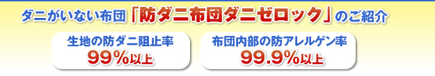 ダニがいない布団『防ダニ布団ダニゼロック』のご紹介