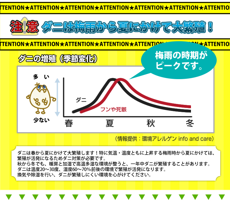 ダニは梅雨から夏にかけて大繁殖