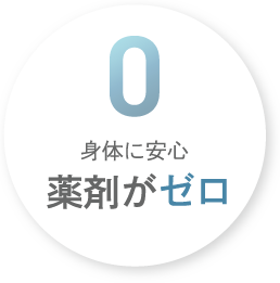 身体に安心薬剤がゼロ